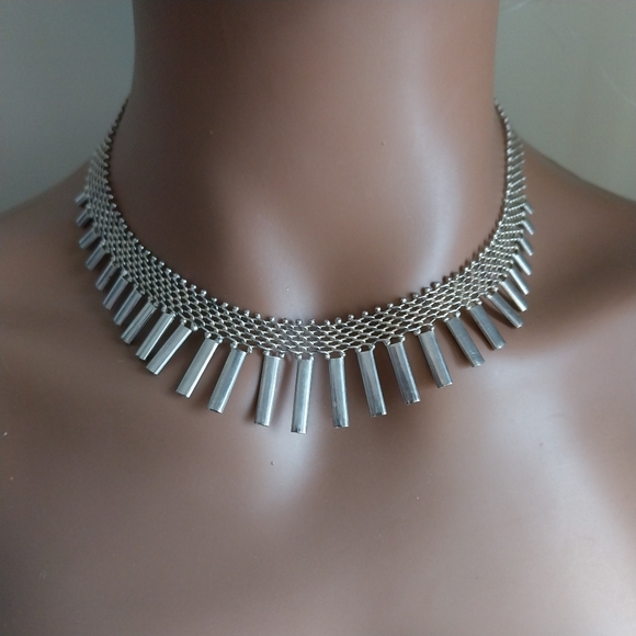 Sterling Silver Italy Choker Necklace - Picture 11 of 12